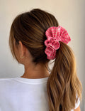 Scrunchie diseño tela vichy fluorescente