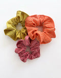 Lote 3 scrunchies tela vichy fluorescente